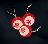 Red Kraft Bubble Flakes - Handcrafted Christmas Gift Tags - dr16-0084